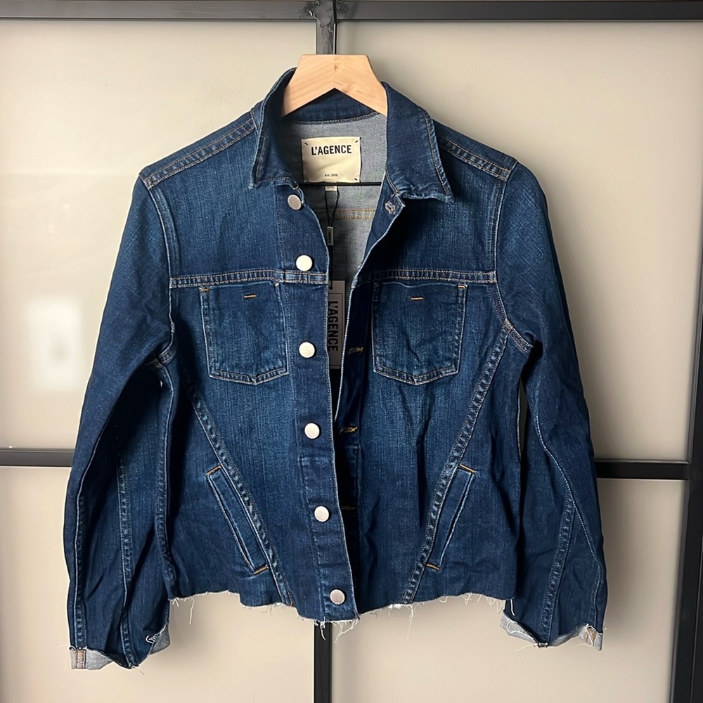 L'AGENCE Dark Blue Denim Jean Jacket